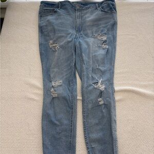 Old Navy Light Blue Distressed Skinny Jeans